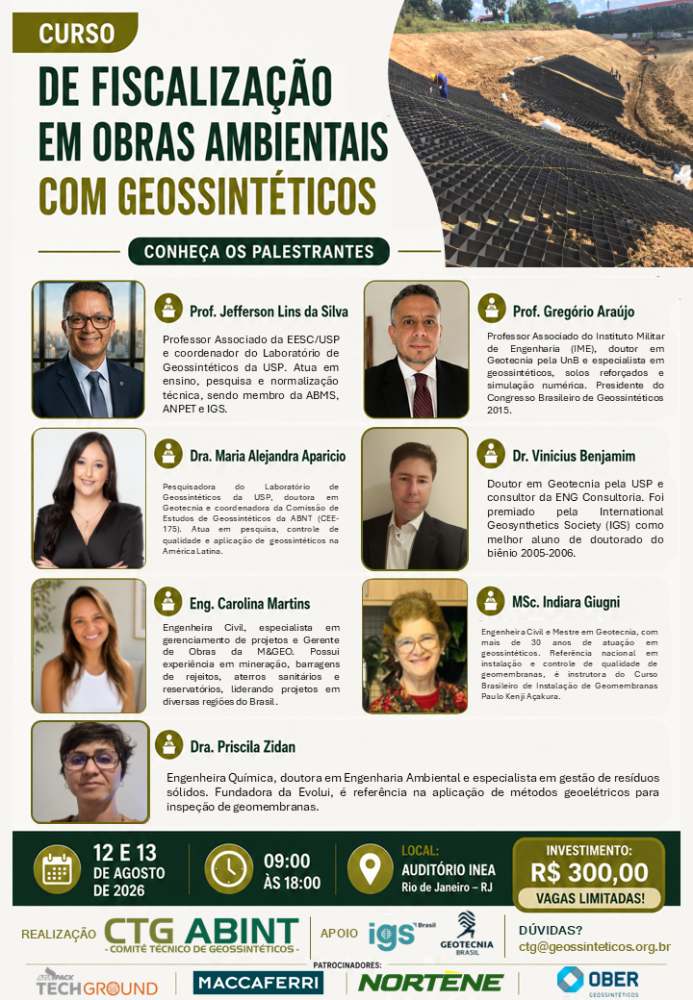Curso de Fiscalização em Obras Ambientais com Geossintéticos